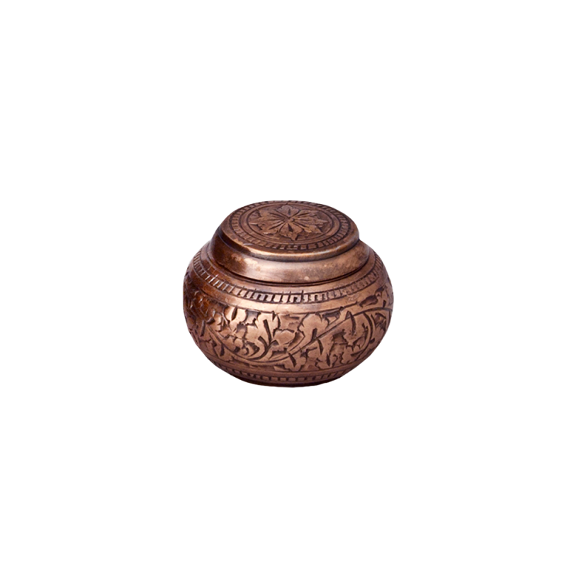Copper Cognac II Token - Round Copper Urn with Blind Embossed pattern