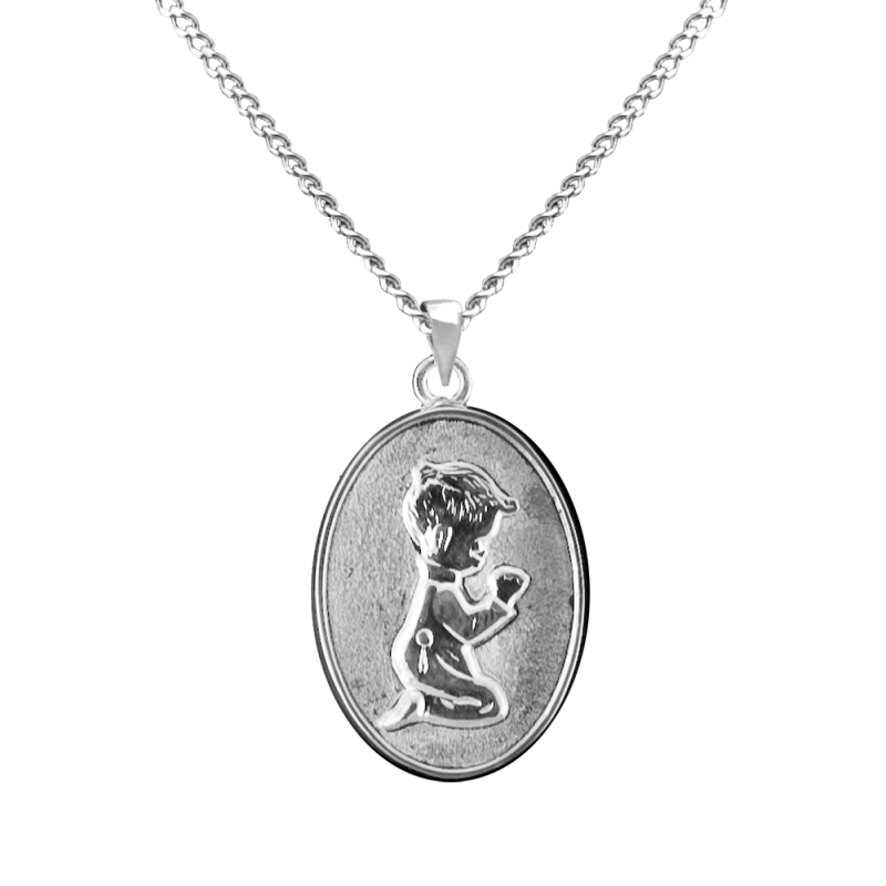 Boy Kneeling - Sterling Silver with Chain