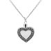 Heart Antique Border - Sterling Silver with Chain