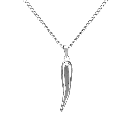 Italian Horn - Sterling Silver with Chain