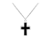 Cross with Black - Sterling Silver with Chain