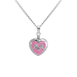 Pink Heart - Sterling Silver with Chain