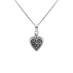 Filigreed Heart - Sterling Silver with Chain