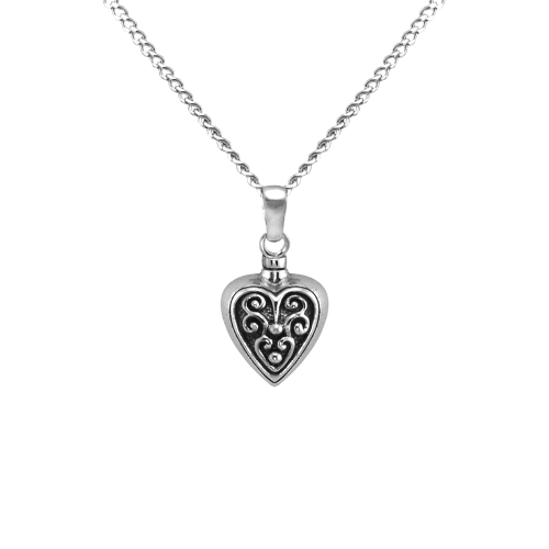 Filigreed Heart - Sterling Silver with Chain
