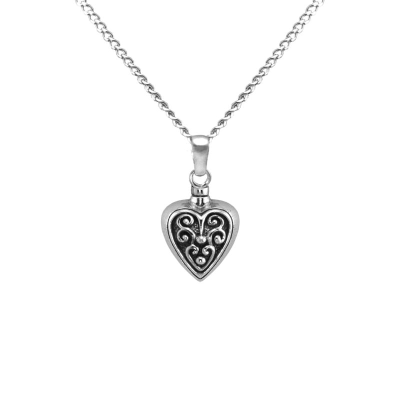 Filigreed Heart - Sterling Silver with Chain