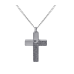 Tone on Tone Cross Stainless Steel with Chain