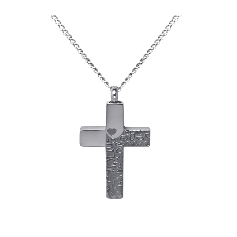 Tone on Tone Cross Stainless Steel with Chain