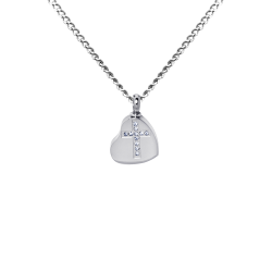 Heart and Cross - Stainless Steel with Chain