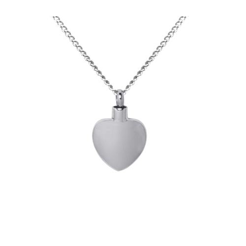 Plain Heart - Stainless Steel with Chain