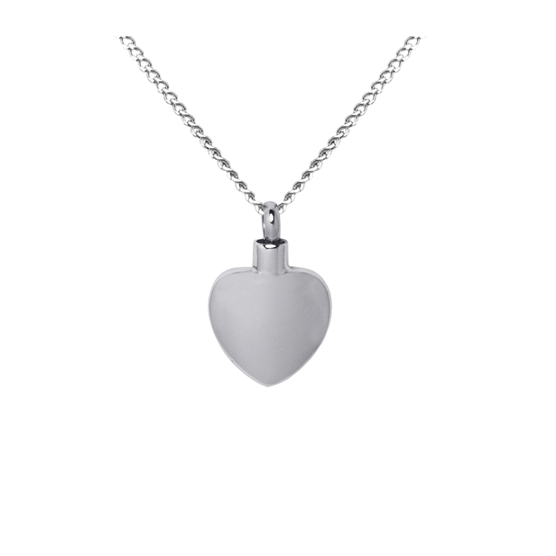 Plain Heart - Stainless Steel with Chain