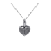 Ribbed Heart - Stainless Steel with Chain