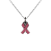 Pink Ribbon, Breast Cancer  - Stainless Steel with Chain Pink Ribbon, Breast Cancer  - Stainless Steel with Chain