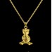 Teddy Bear   - Brass with Chain