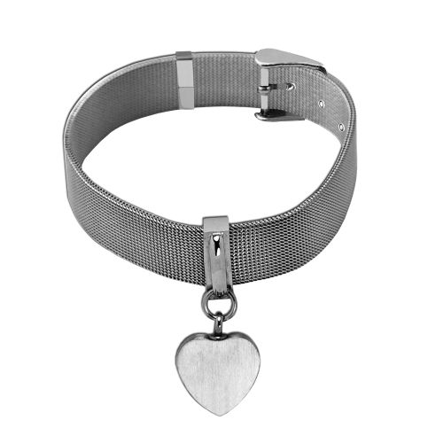 Mesh Heart Bracelet - Adjustable Belt Buckle Styling