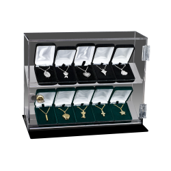 Jewelry Display Case - 10 Unit Acrylic Case with Lock Jewelry Display Case - 10 Unit Acrylic Case with Lock