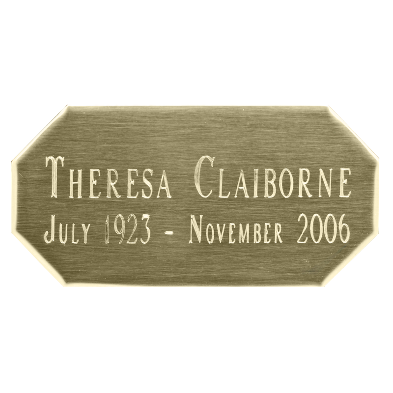 Nameplate - Octagonal Brass