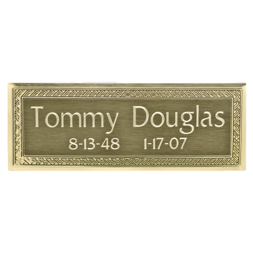 Nameplate - Rectangle Brass with Border Design