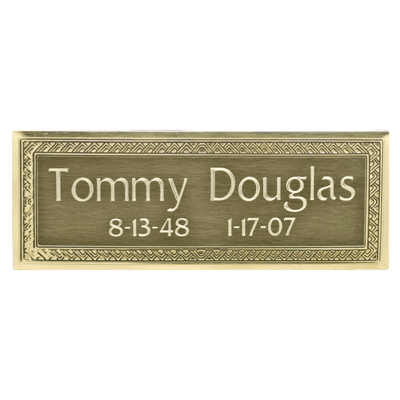 Nameplate - Rectangle Brass with Border Design