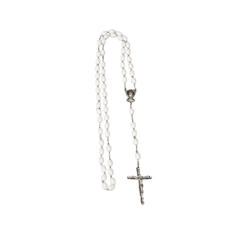 White Rosary - White Plastic Bead
