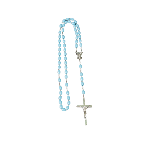 Light Blue Rosary - Light Blue Plastic Bead