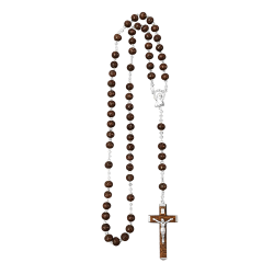 Dark Hardwood Rosary - Dark Hardwood Bead with Hardwood Cross