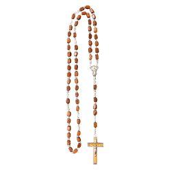 Light Hardwood Rosary - Light Hardwood Bead with Hardwood Cross