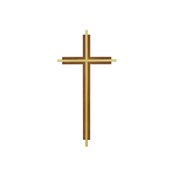 Inlaid Cross - 10" Inlaid Brass Cross on Wooded Cross