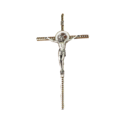 8" Two-Tone Crucifix - Gold and Silver Crucifix