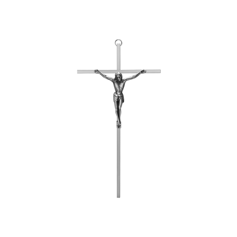 10" Slimline Brass Traditional Christ Crucifix