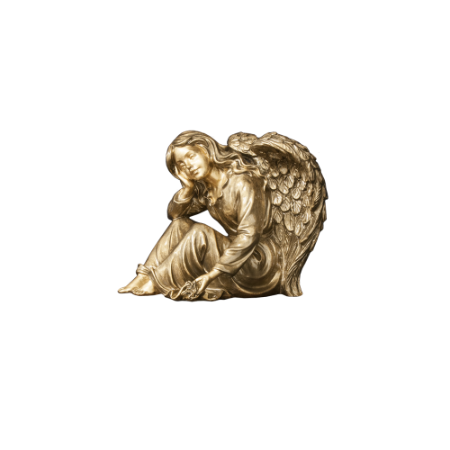 Angel Face in Hands - Bronzetone