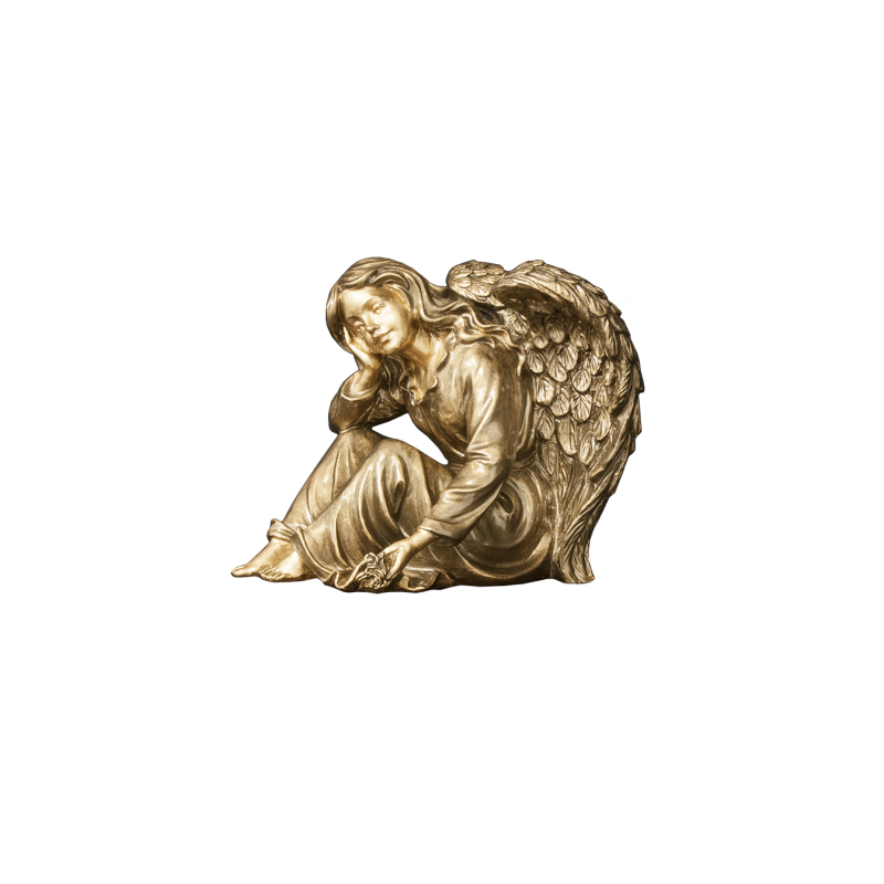 Angel Face in Hands - Bronzetone