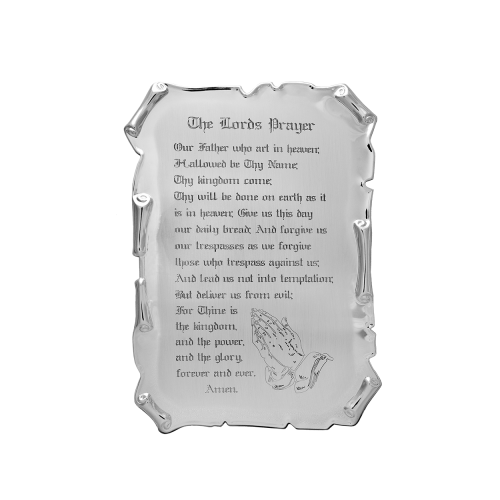 Lord's Prayer - Silver Parchment Plaque with Lord's Prayer