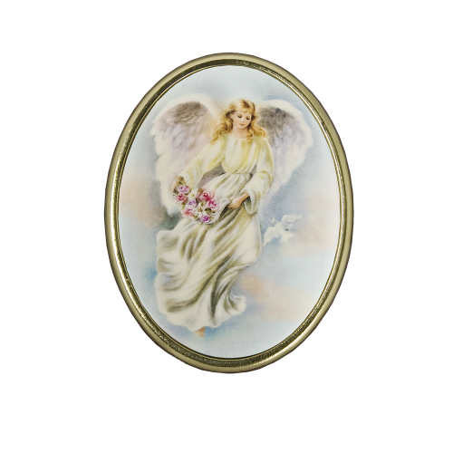 Ascending Angel - Italian Hand-Painted Oval