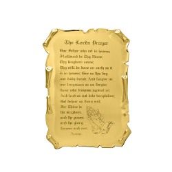 Lord's Prayer - Gold Parchment Plaque with Lord's Prayer