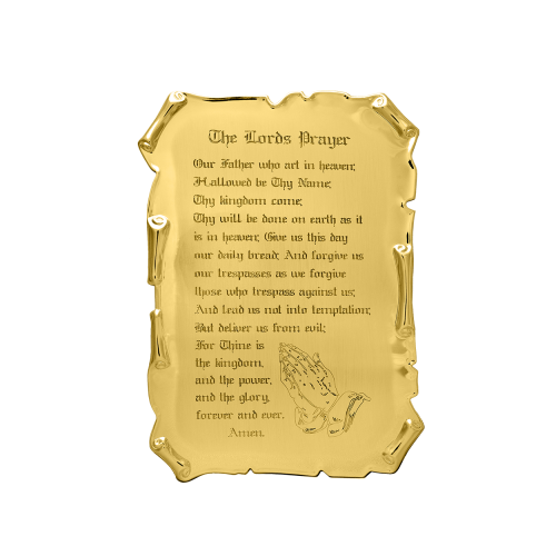 Lord's Prayer - Gold Parchment Plaque with Lord's Prayer