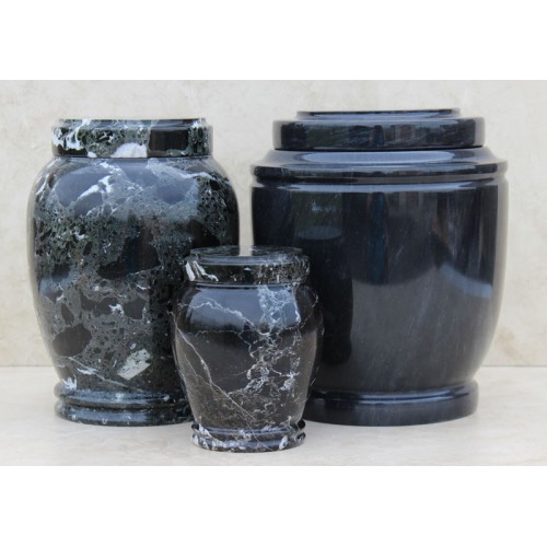 Black Genuine Marble Urn