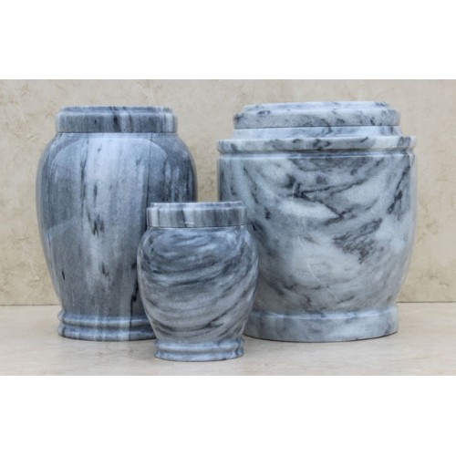 Grey Genuine Marble Pet Urn