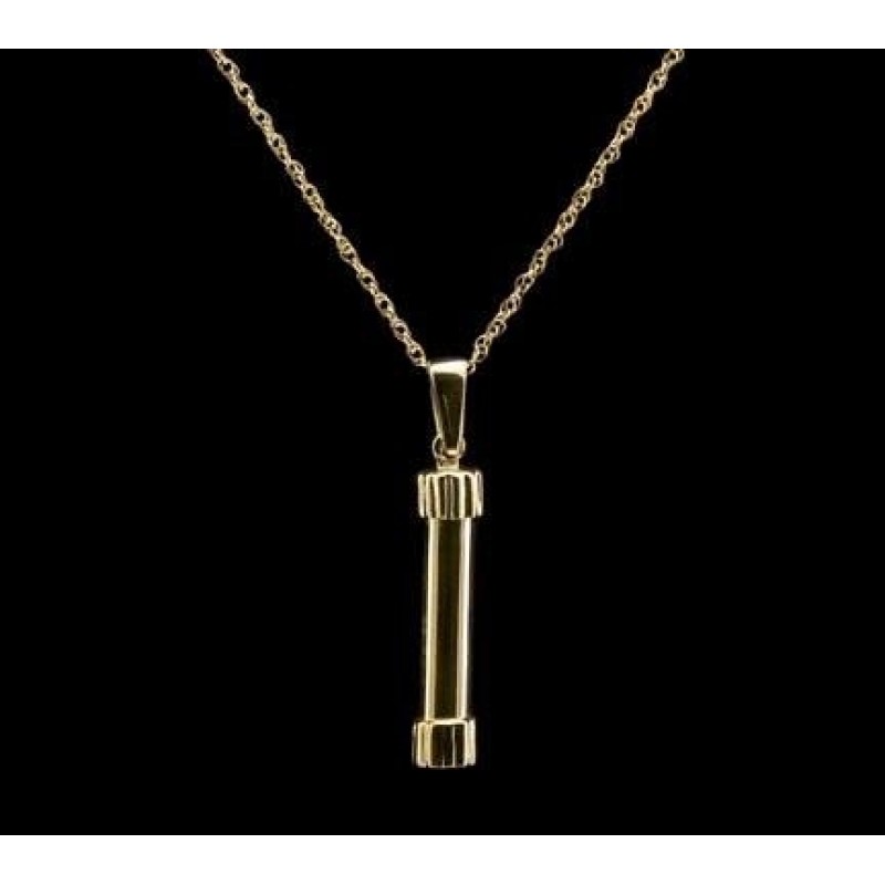 Cylinder - 14k Gold with Chain