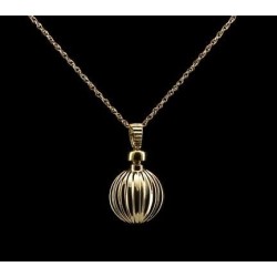 Ribbed Ball - 14k Gold with Chain Ribbed Ball - 14k Gold with Chain