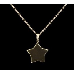 Flat 5 Point Star - 14k Gold with Chain Flat 5 Point Star - 14k Gold with Chain