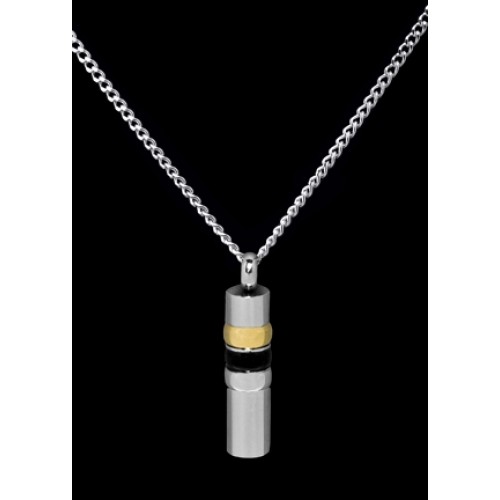 Black/Gold/Silver Cylinder – Stainless Steel with Chain