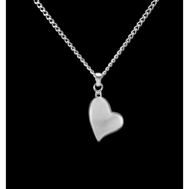 Canted Heart- Sterling Silver with Chain