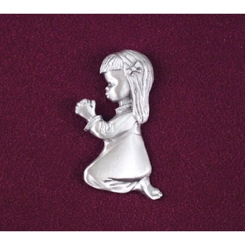 Girl Kneeling Silver Applique