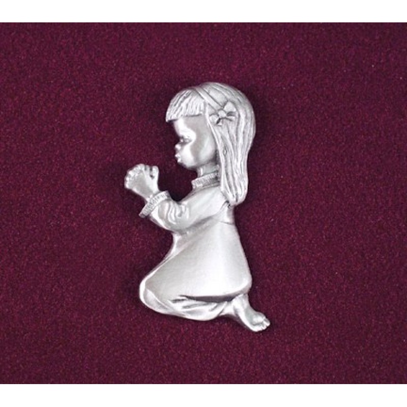 Girl Kneeling Silver Applique