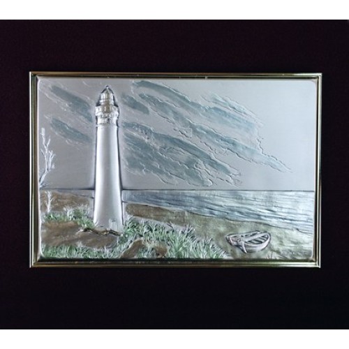Lighthouse Landscape - Sterling Silver Plaque