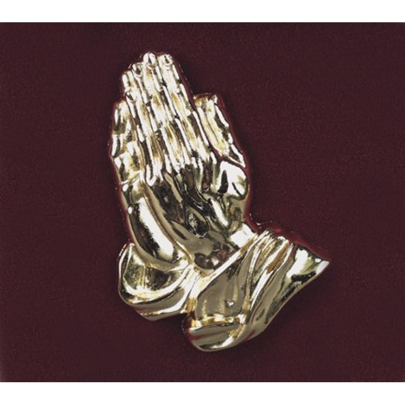 Praying Hands - Bright Gold Urn Applique