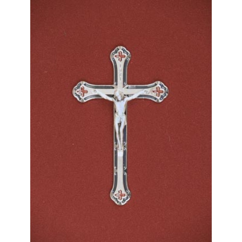 Silver/Blue Crucifix, Urn Applique