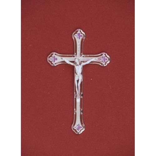 Silver/Red/Magenta Crucifix, Urn Applique