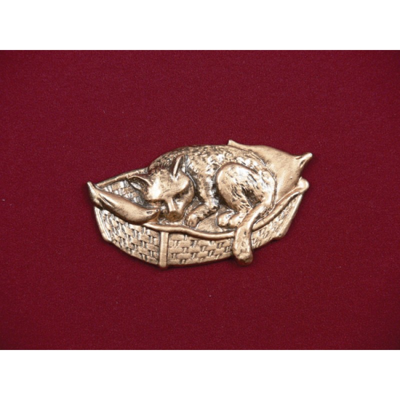 Cat In Bed – Bronze Pet Urn Applique