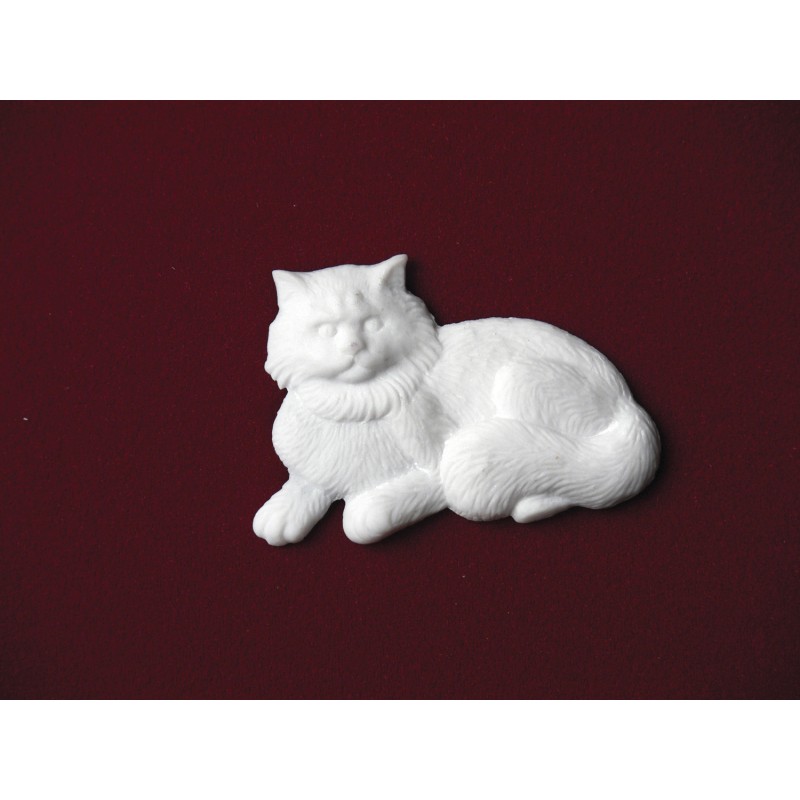 Fluffy Cat – Marble Pet Urn Applique